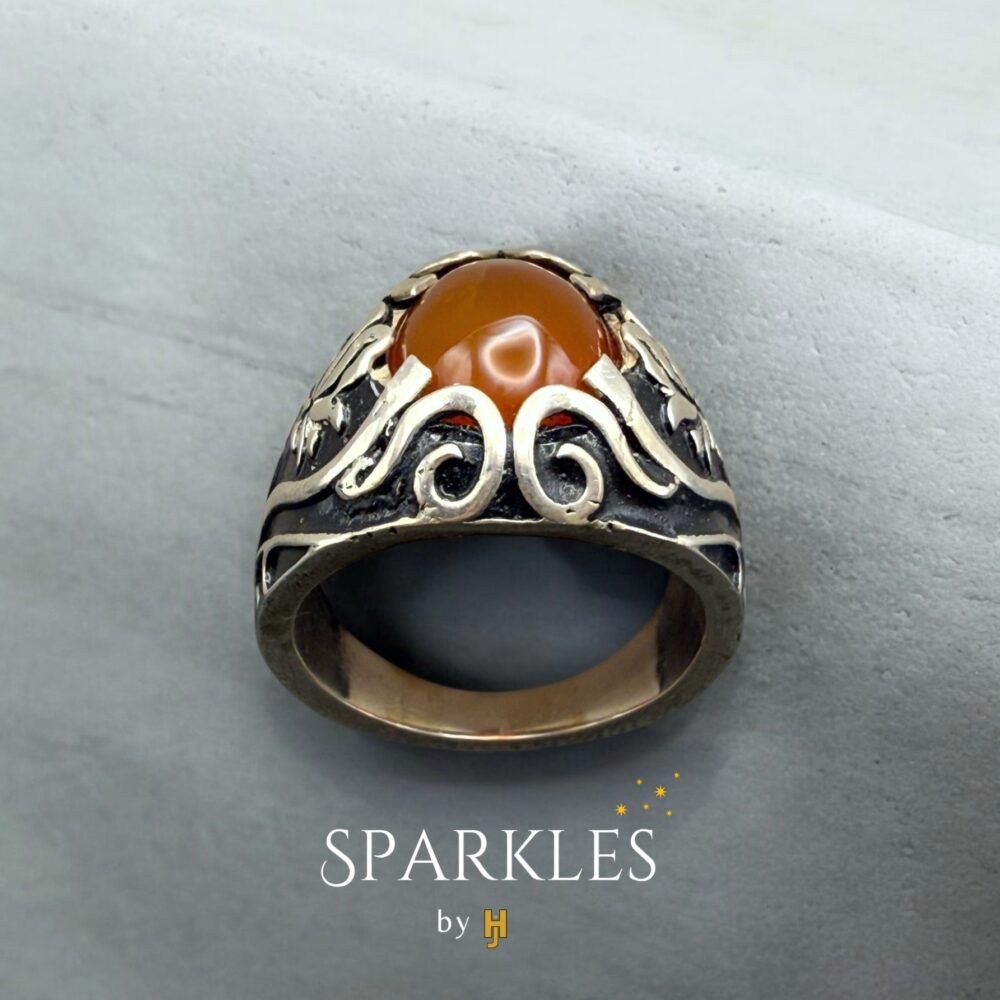 CAPTURED AGATE RING - 925 - Image 3