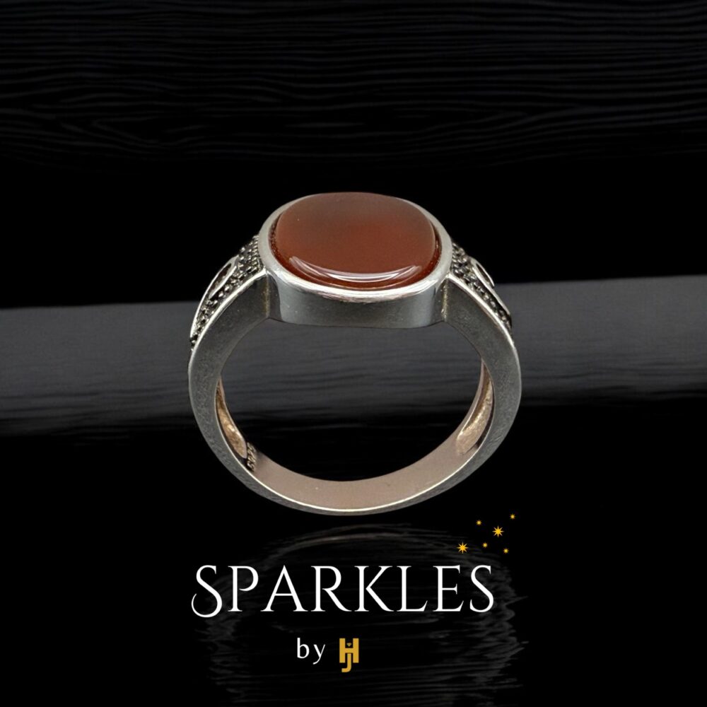 AGATE STONE RING - 925 - Image 2