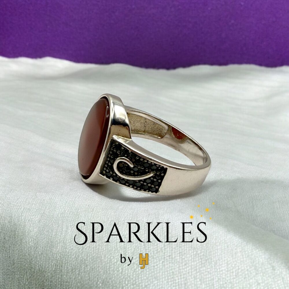AGATE STONE RING - 925 - Image 4