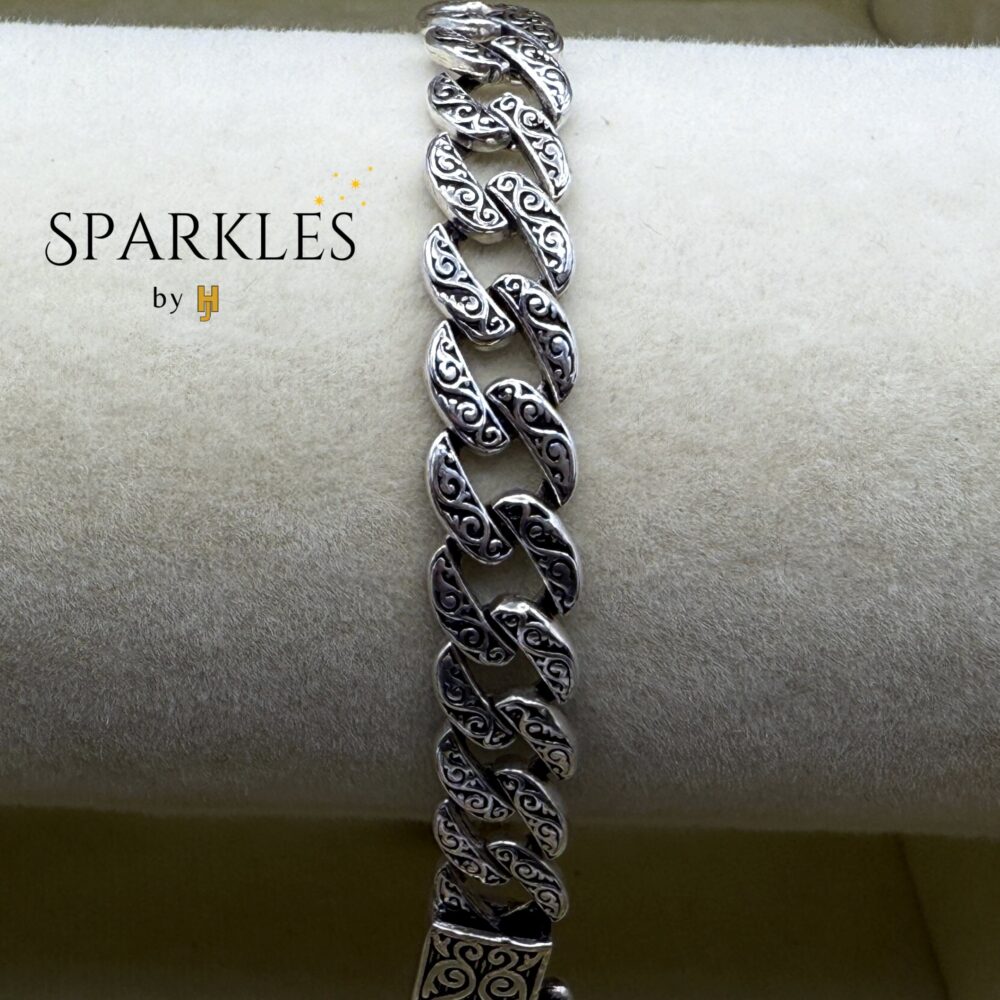ENGRAVED CUBAN BRACELET - 925 - Image 4
