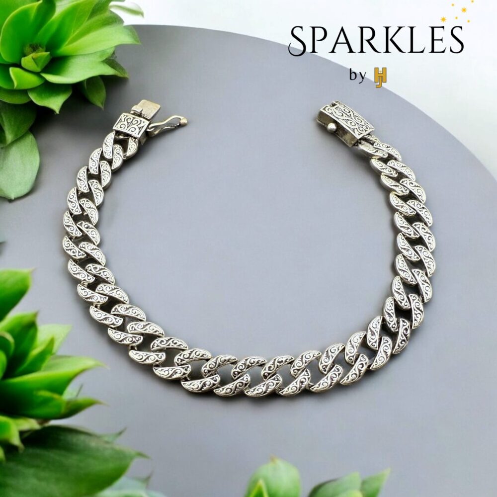 ENGRAVED CUBAN BRACELET - 925