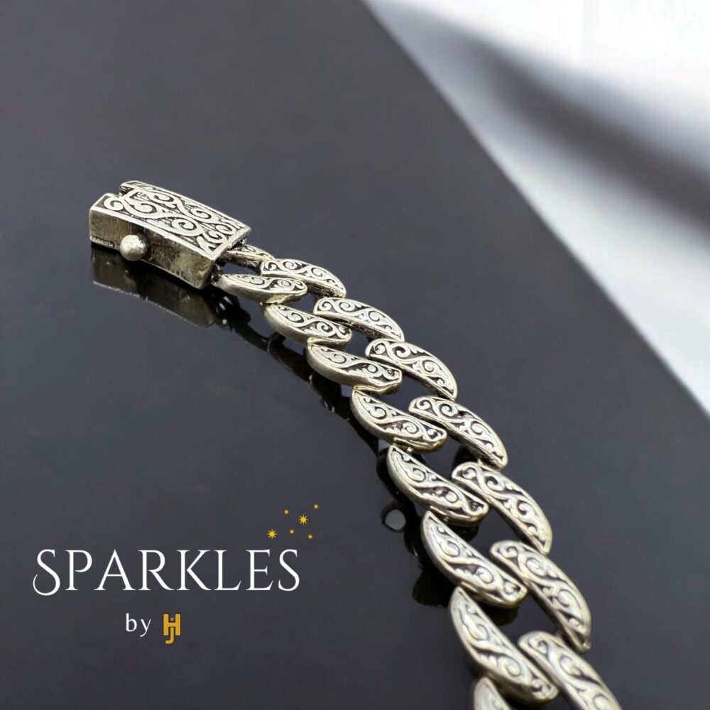 ENGRAVED CUBAN BRACELET - 925 - Image 3