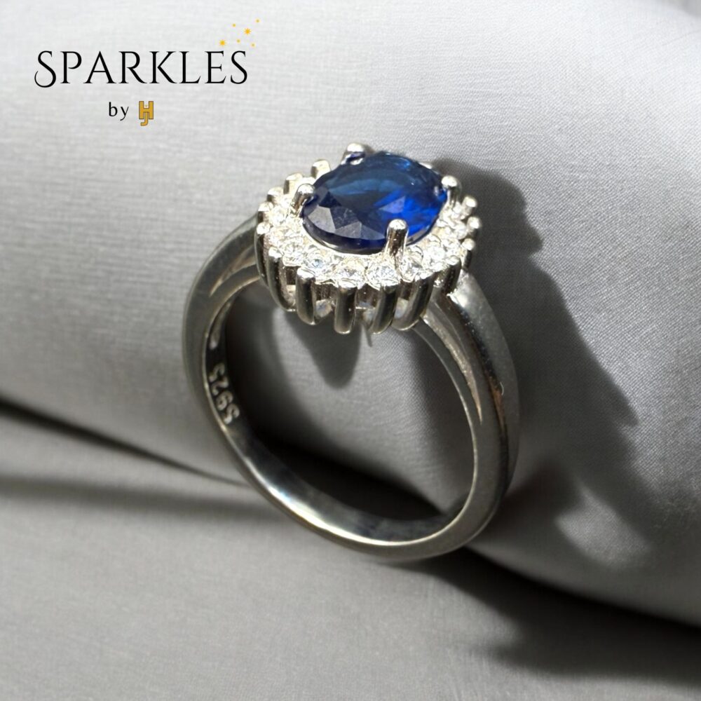 THE BLUE OVAL RING - 925