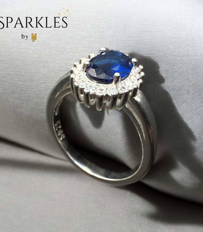 THE BLUE OVAL RING - 925