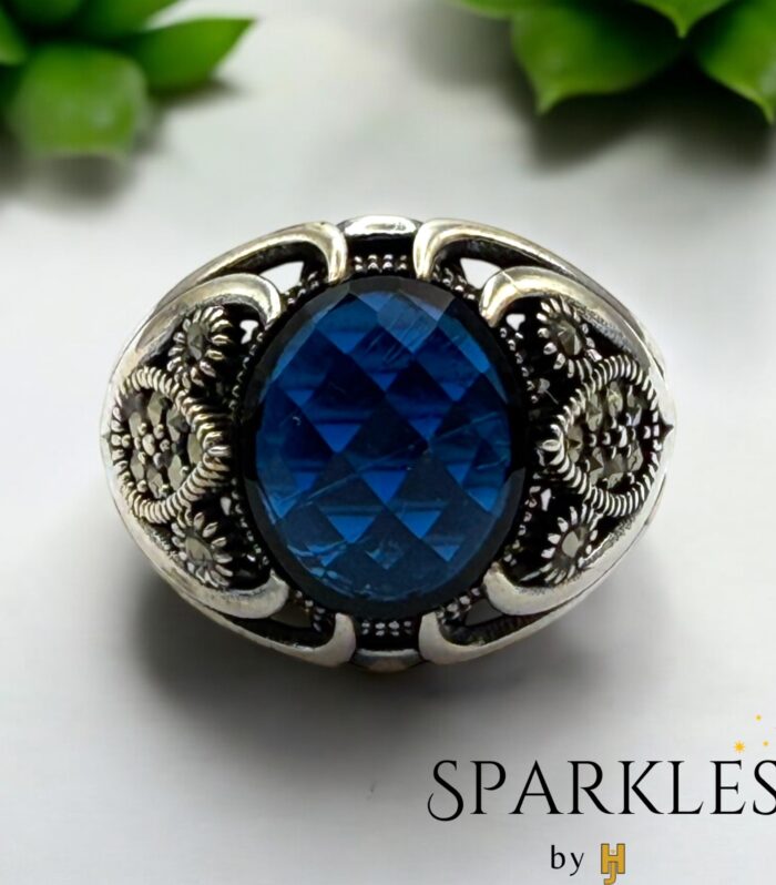 BLUE STONE RING - 925