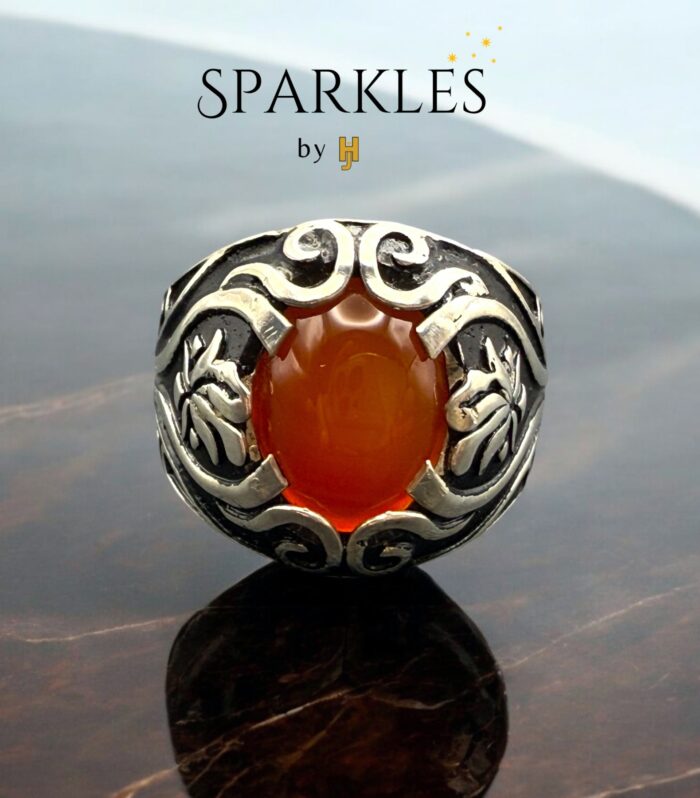 CAPTURED AGATE RING - 925
