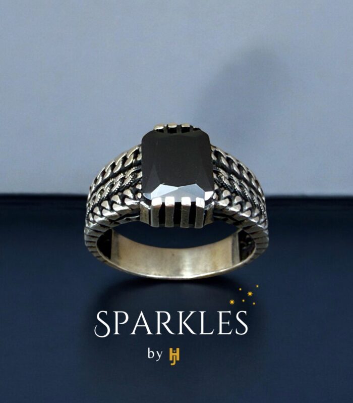 LINKED CUBAN AGATE RING - 925