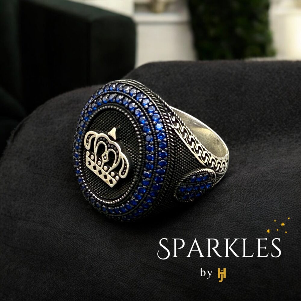THE BLUE CROWN RING - 925
