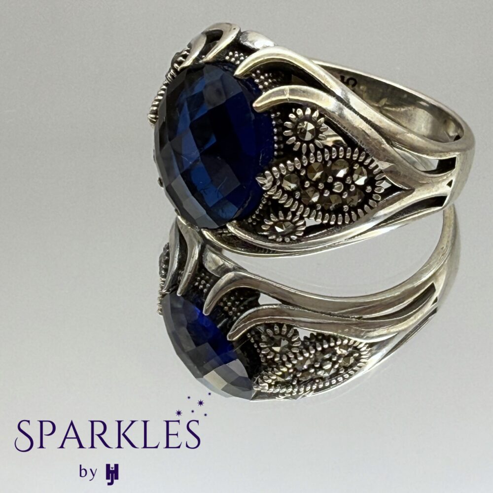 BLUE STONE RING - 925 - Image 4