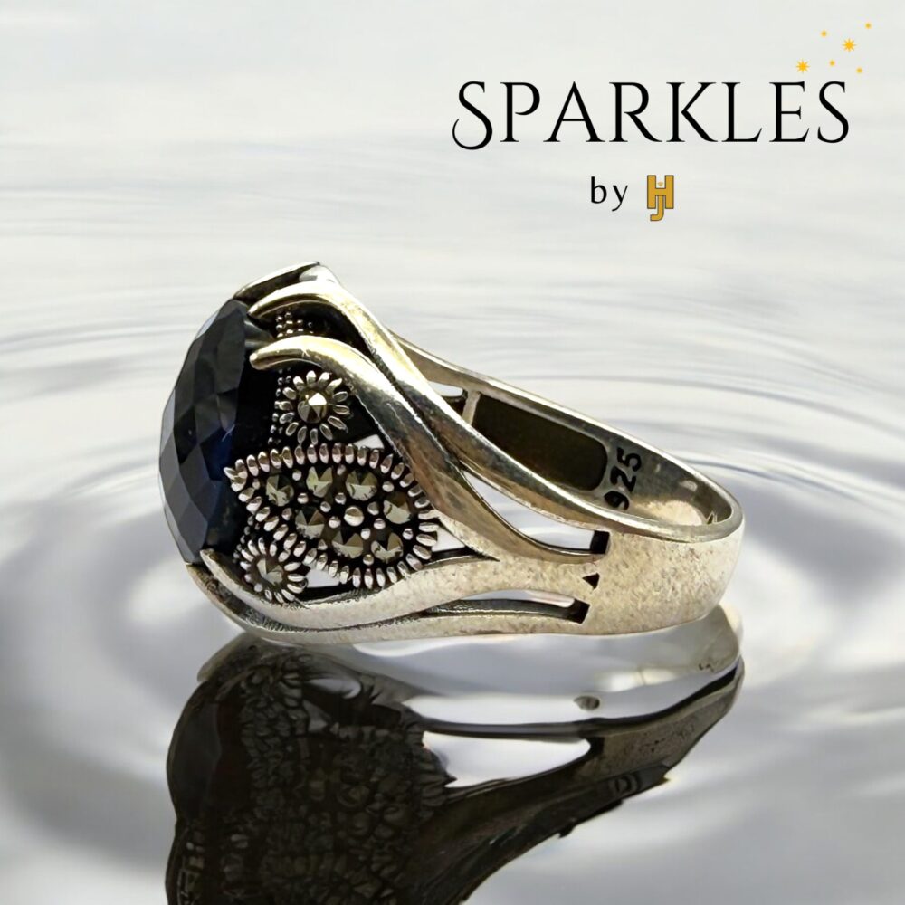 BLUE STONE RING - 925 - Image 3